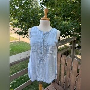Chambray Sleeveless LOFT Blouse